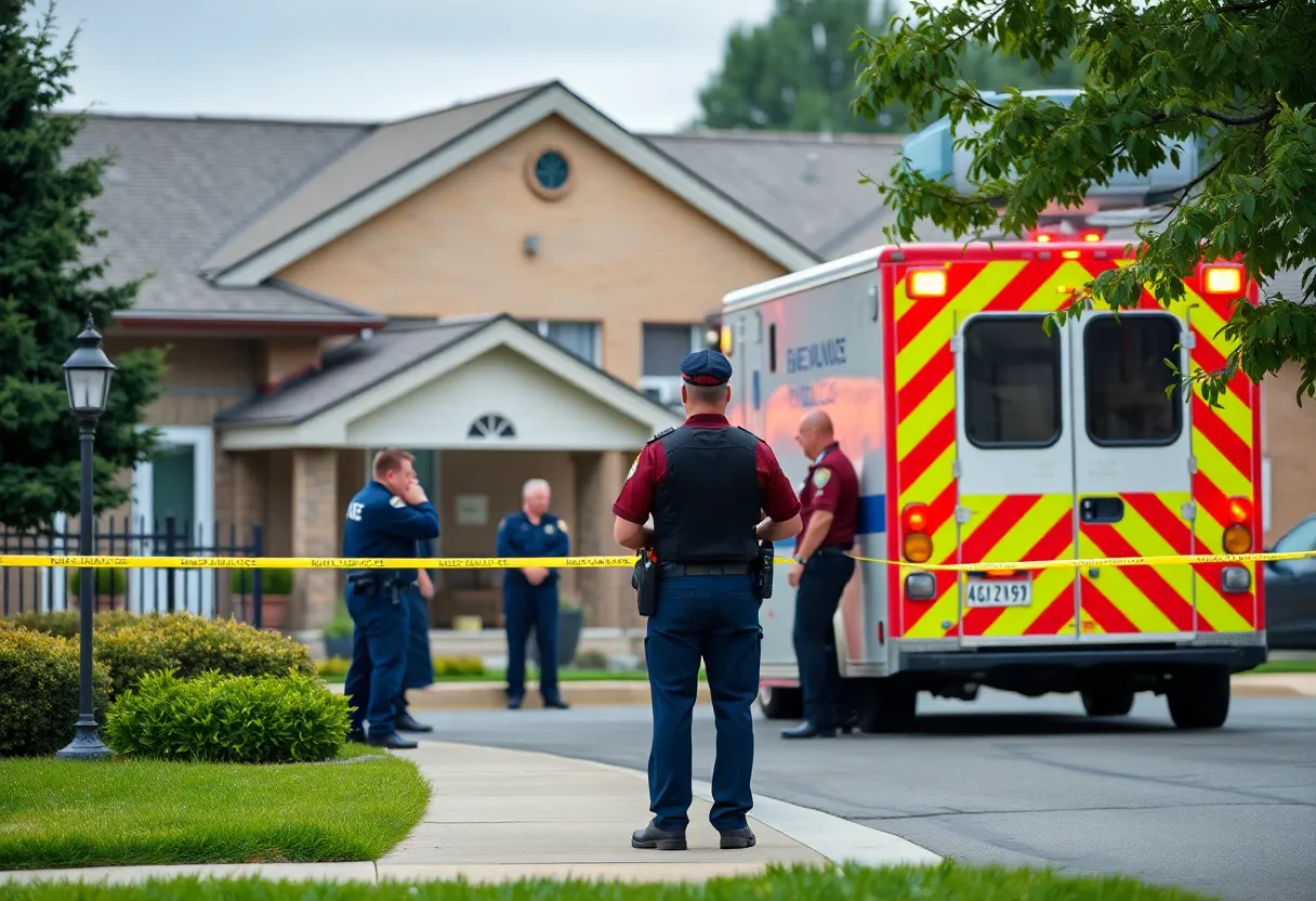 Scene of a crime outside a senior living facility in Jacksonville