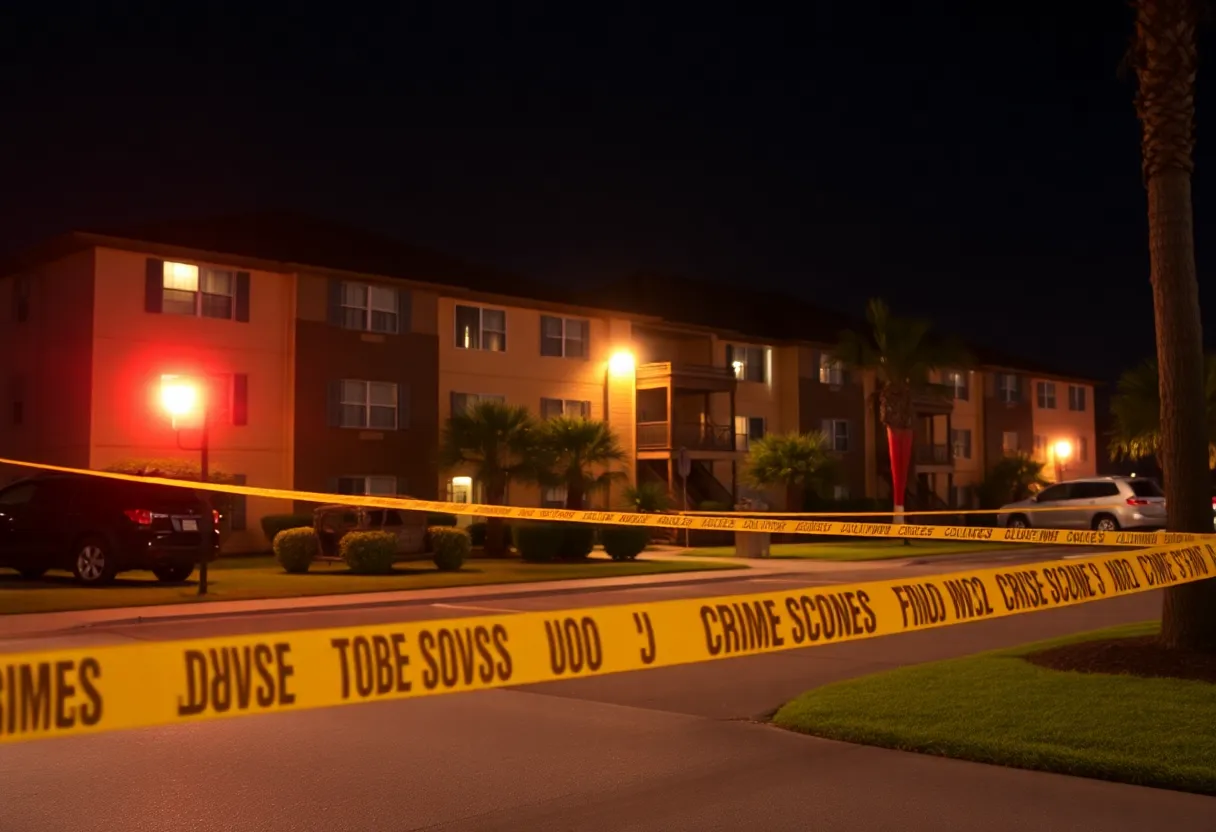 Emergency response vehicles at a shooting scene in Jacksonville