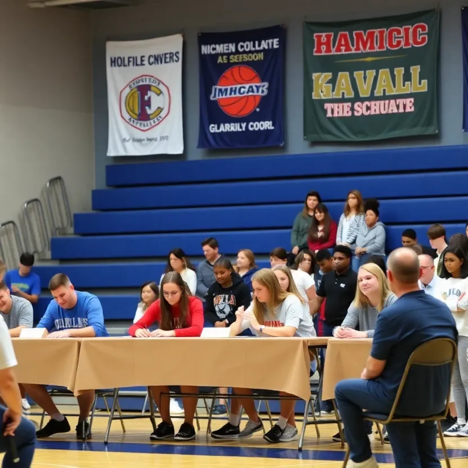 Signing ceremony for senior athletes at Jacksonville High School