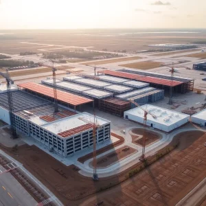 Construction site of the Jacksonville aerospace manufacturing facility