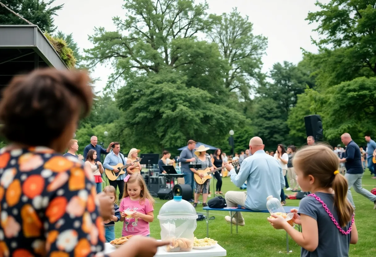Concert attendees enjoying music at 'The Pop-Out' event in Jacksonville's Lift Ev’ry Voice & Sing Park.