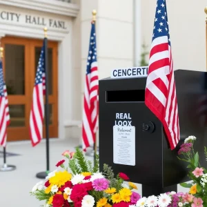 U.S. Flag Retirement Drop Box outside Jacksonville City Hall