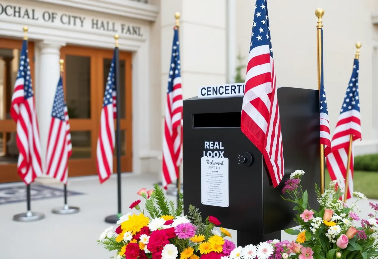U.S. Flag Retirement Drop Box outside Jacksonville City Hall