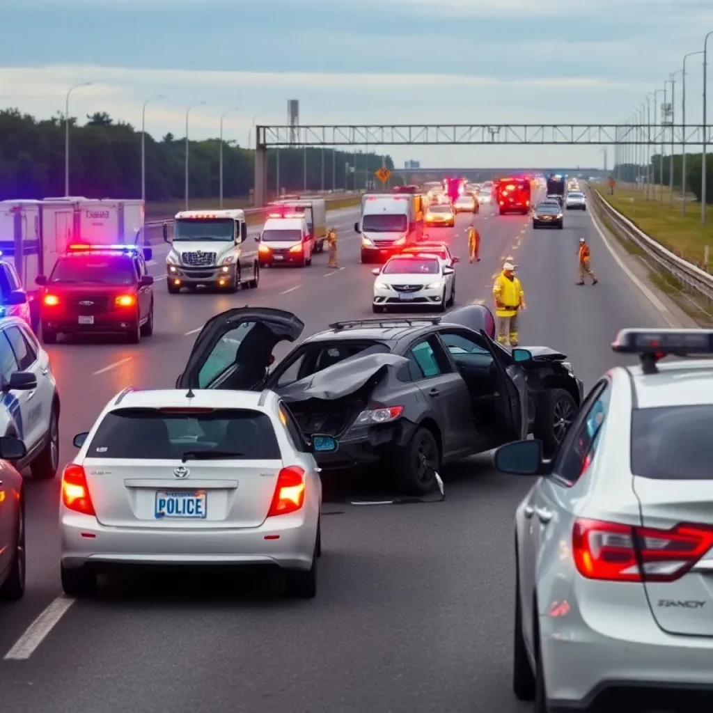 Scene of a multi-vehicle accident on US-17
