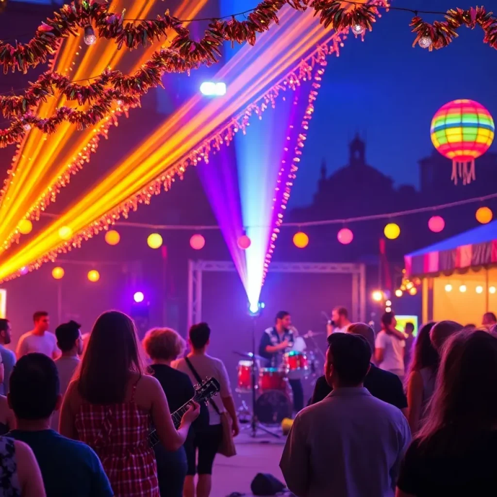 Outdoor concert in Northeast Florida featuring 80s music theme