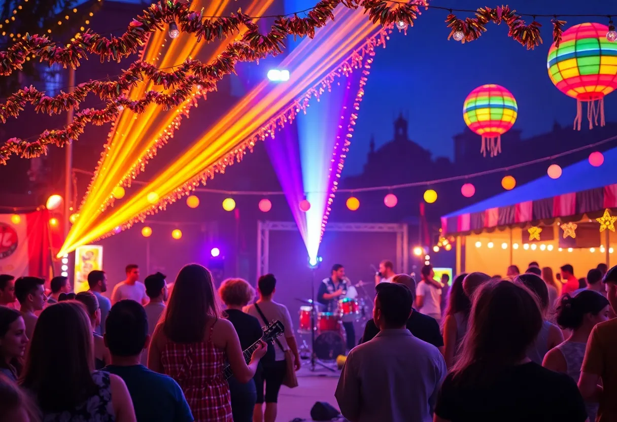 Outdoor concert in Northeast Florida featuring 80s music theme