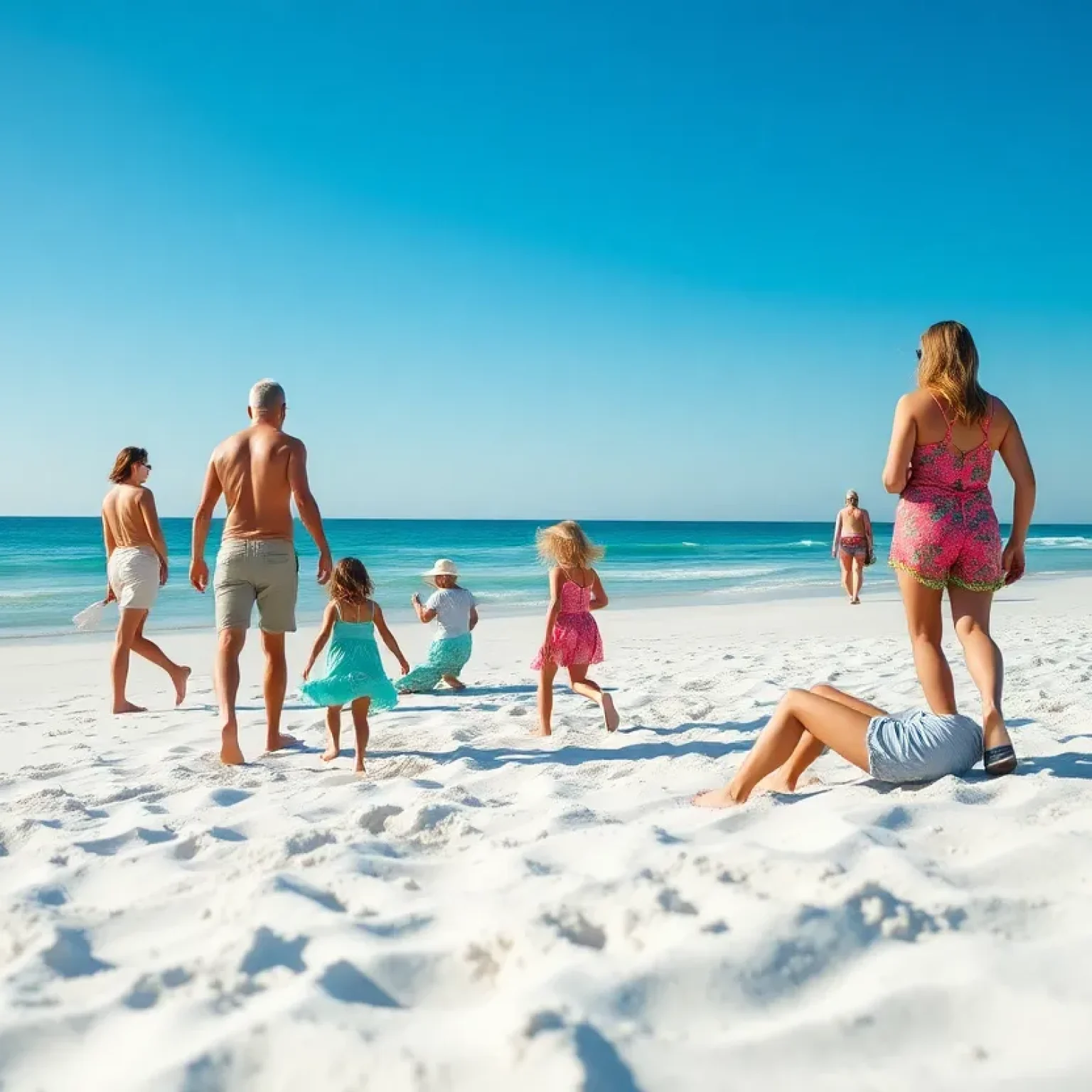 Families enjoying a peaceful day at Panama City Beach