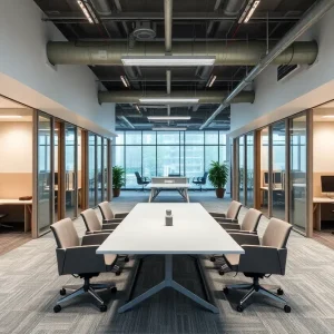 Interior view of private office suites under renovation at The Pondry in Jacksonville.