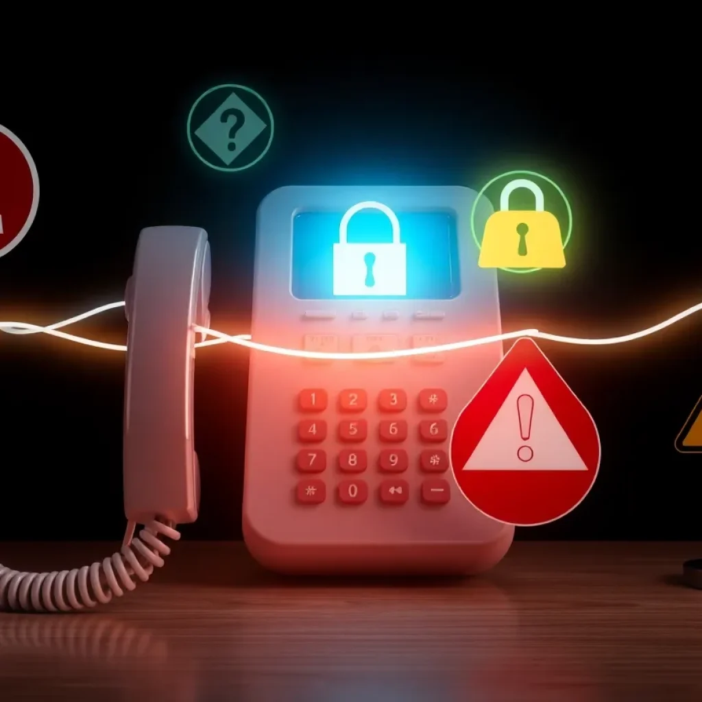 Illustration representing phone number fraud and identity theft