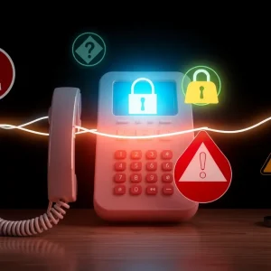 Illustration representing phone number fraud and identity theft