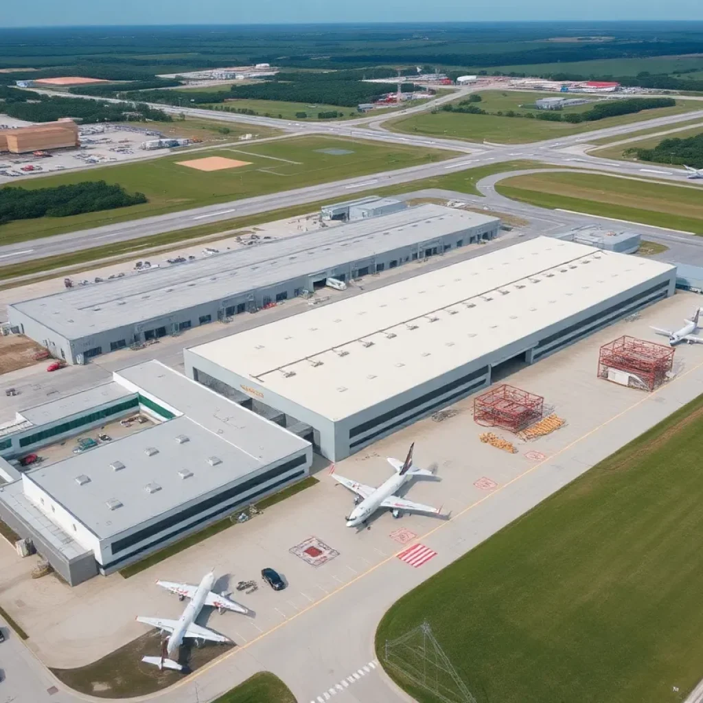 Rendering of the future Project Bluebird aviation manufacturing facility in Jacksonville