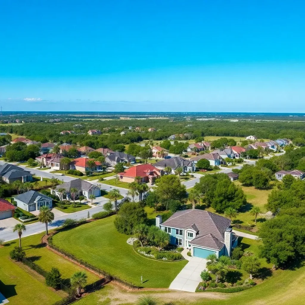 A picturesque view of residential lots in St. Johns County under development.