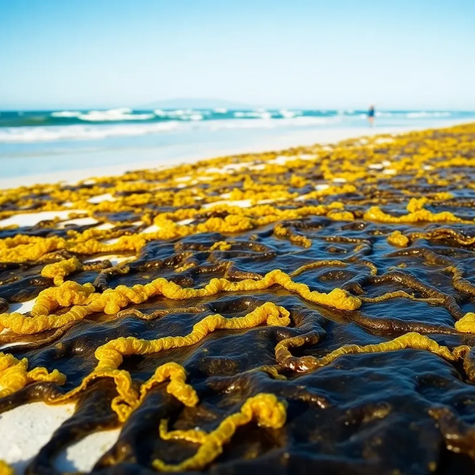 Florida beach affected by sargassum seaweed blooms