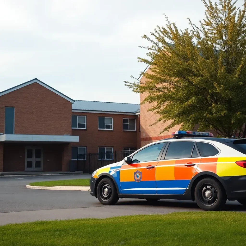 Police presence at a school after a safety incident