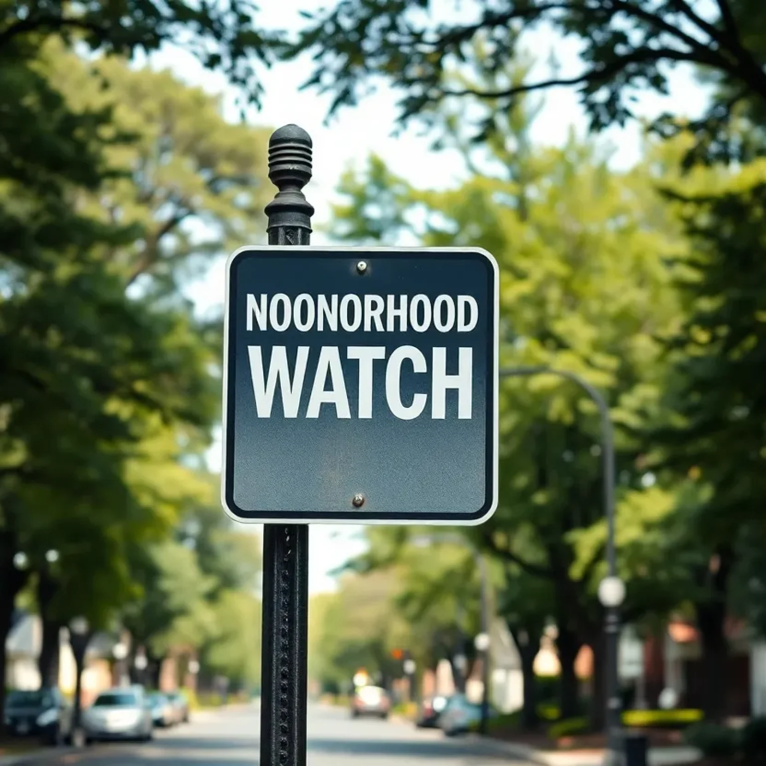 Community sign promoting safety in St. Petersburg neighborhood