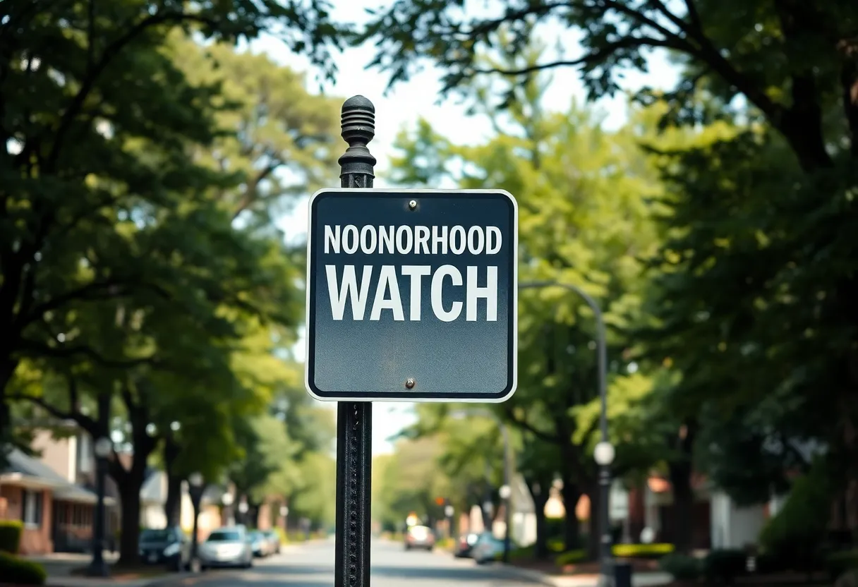 Community sign promoting safety in St. Petersburg neighborhood