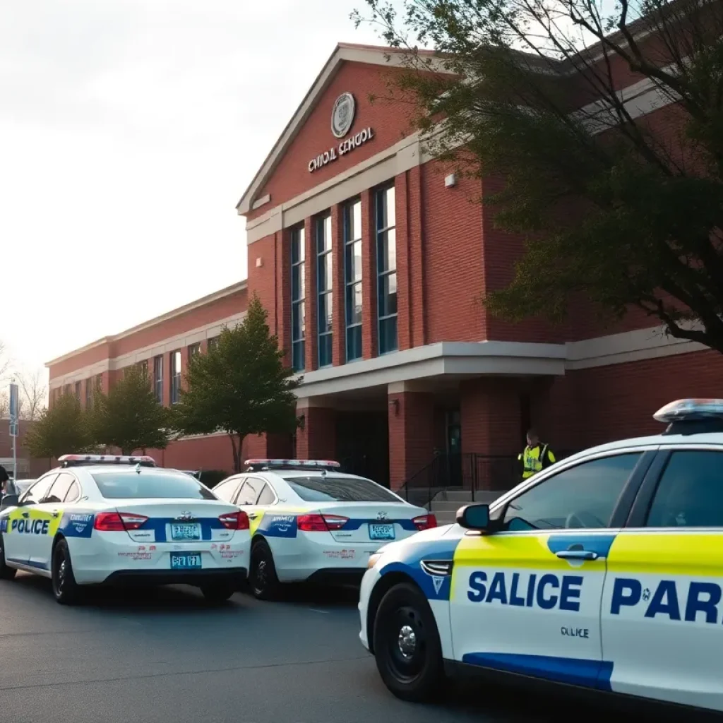 Police presence at a school following firearm discovery