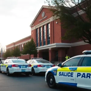 Police presence at a school following firearm discovery
