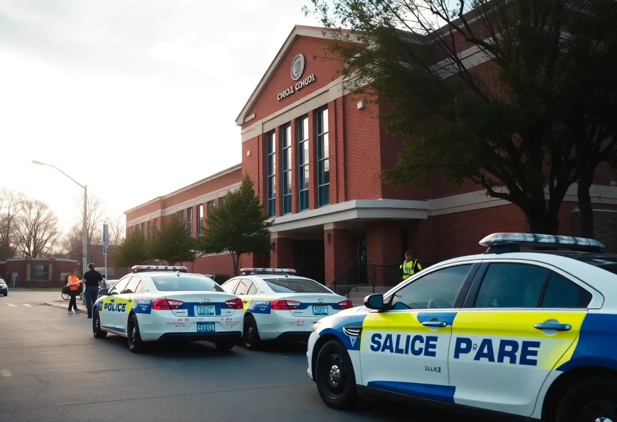 Police presence at a school following firearm discovery
