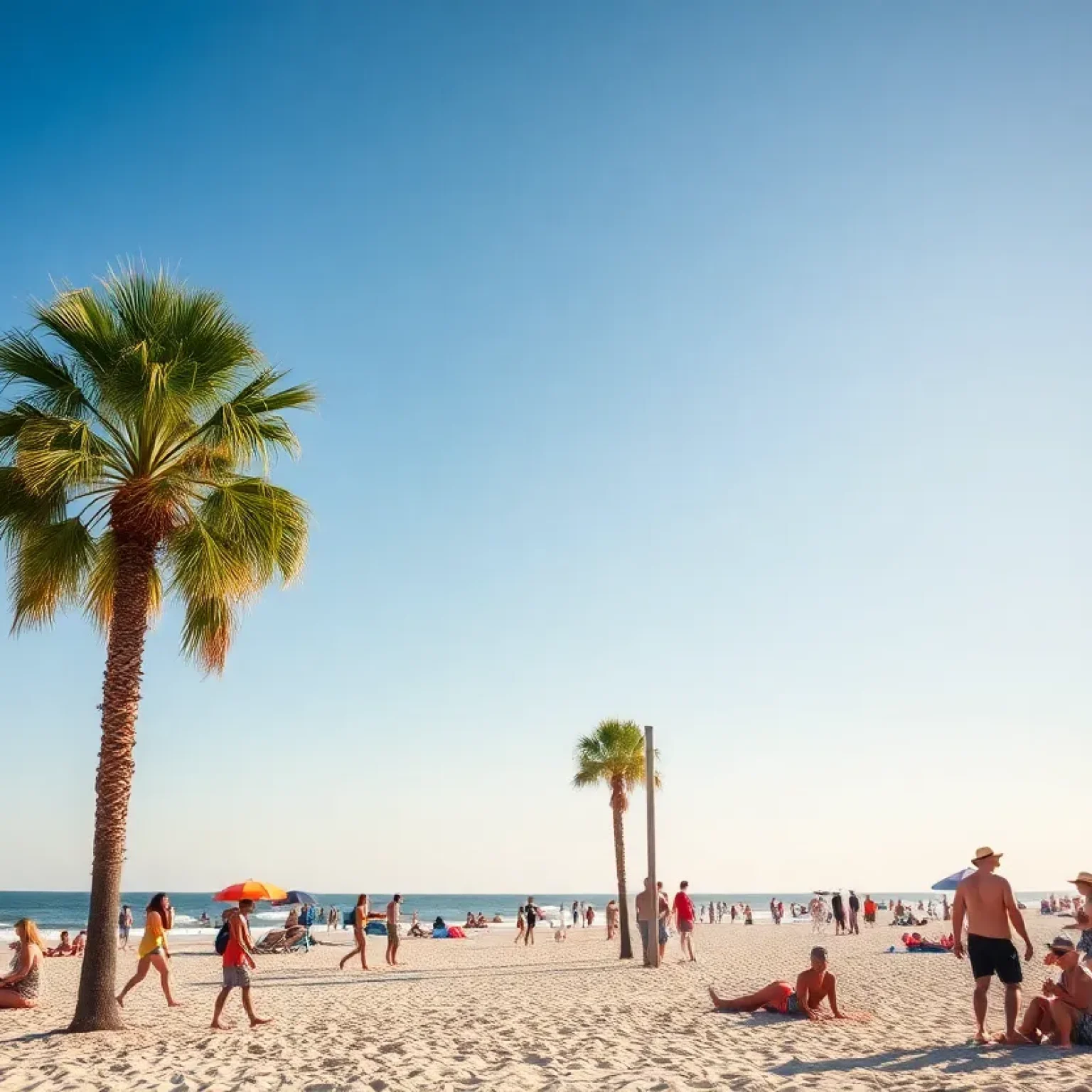 Clear sky and beach in Jacksonville, Florida