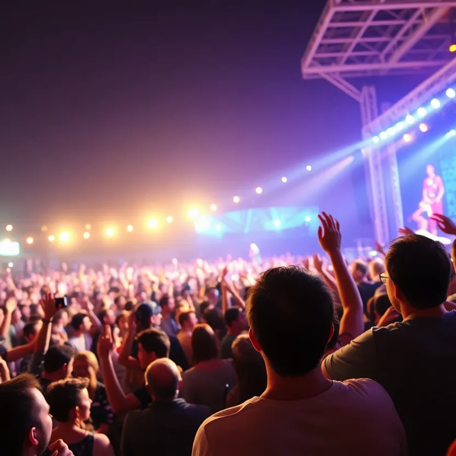Audience enjoying a concert at Daily's Place in Jacksonville, Florida.