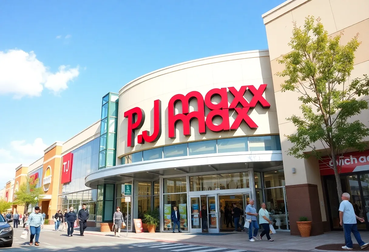 Exterior of T.J. Maxx store at Jacksonville Beach shopping center