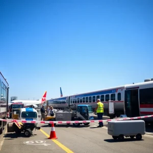 Scene depicting transportation safety investigation with various transportation modes