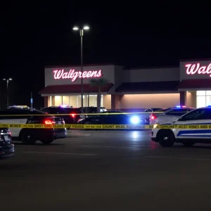 Police presence at a Walgreens parking lot after a hit-and-run incident