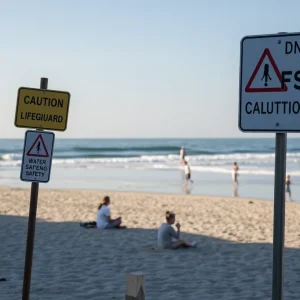 Image depicting water safety measures at a beach in Jacksonville