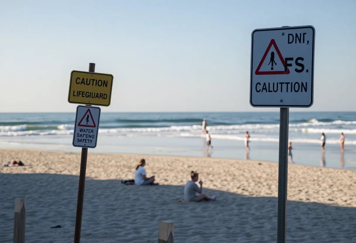 Image depicting water safety measures at a beach in Jacksonville