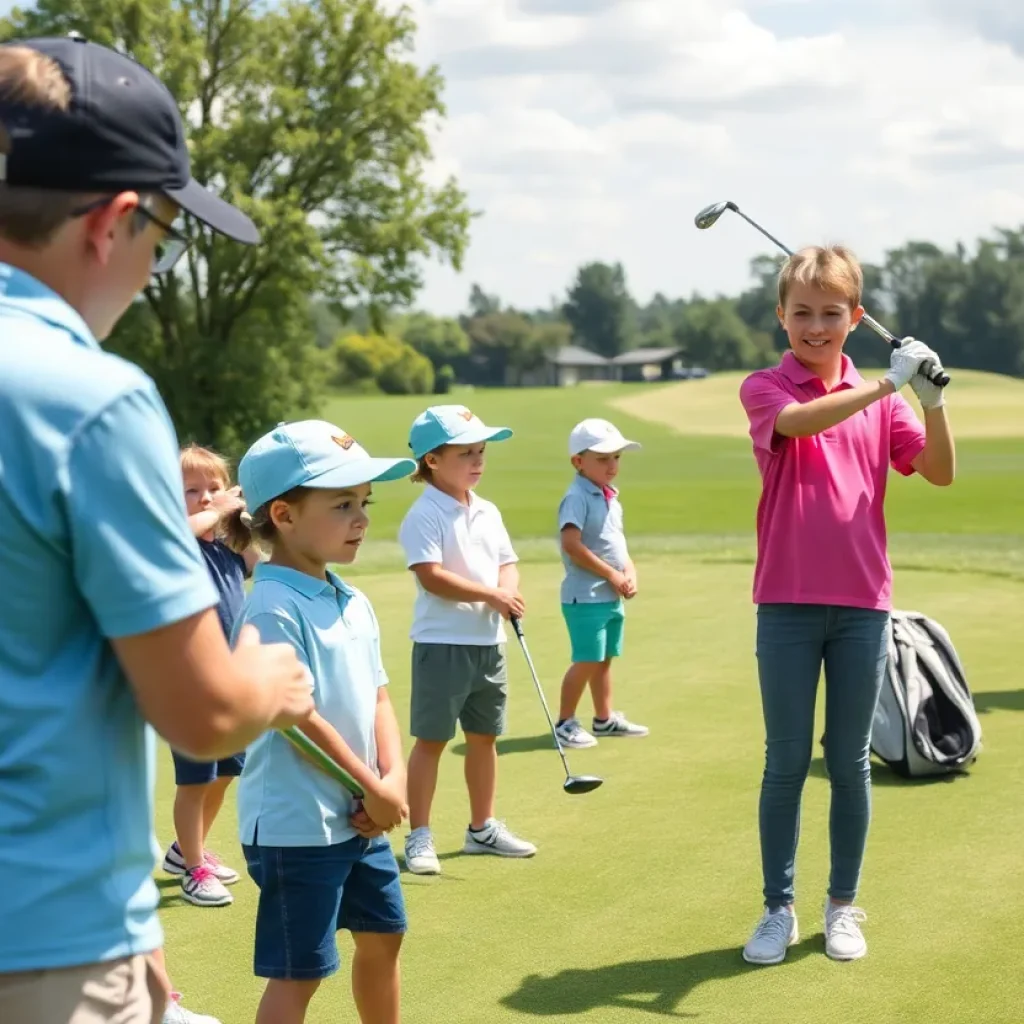 Young participants at the youth golf clinic in Jacksonville