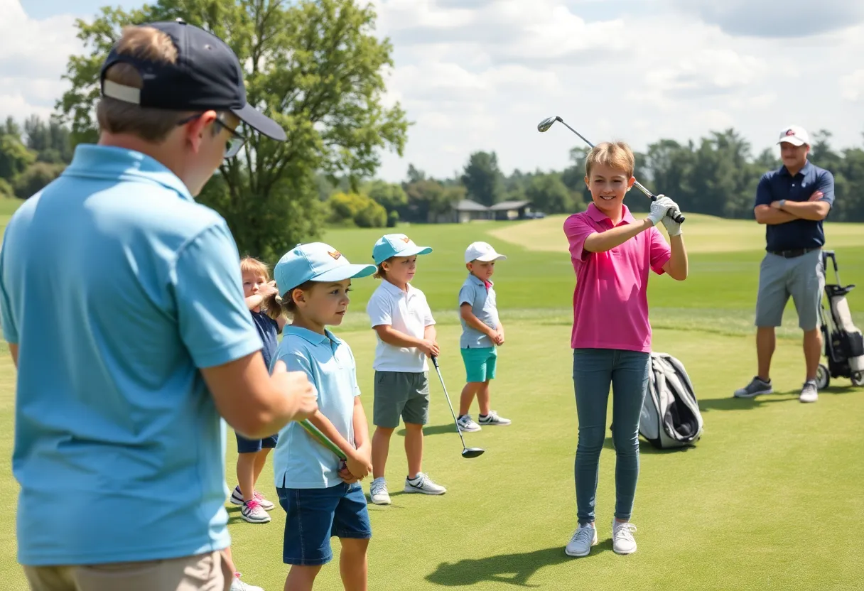 Young participants at the youth golf clinic in Jacksonville