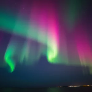 Vibrant auroras lighting up the night sky in Jacksonville, Florida