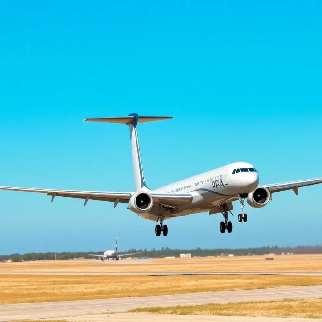 Boeing P-8A aircraft taking off from Jacksonville facility