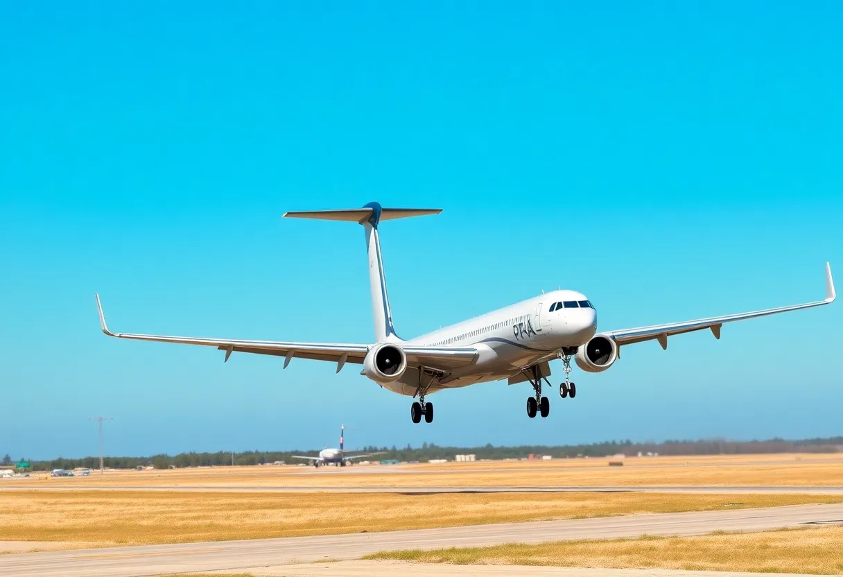 Boeing P-8A aircraft taking off from Jacksonville facility