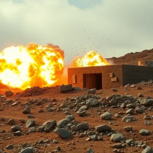 Military Bunker Buster Bomb Strike