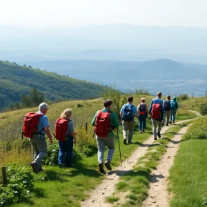 Scenic hiking trail on Camino de Santiago
