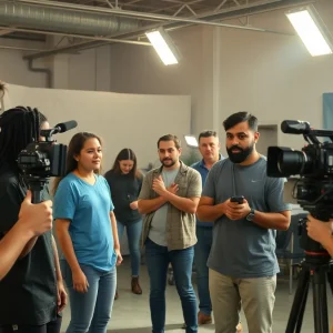 Actors auditioning on a film set in Jacksonville