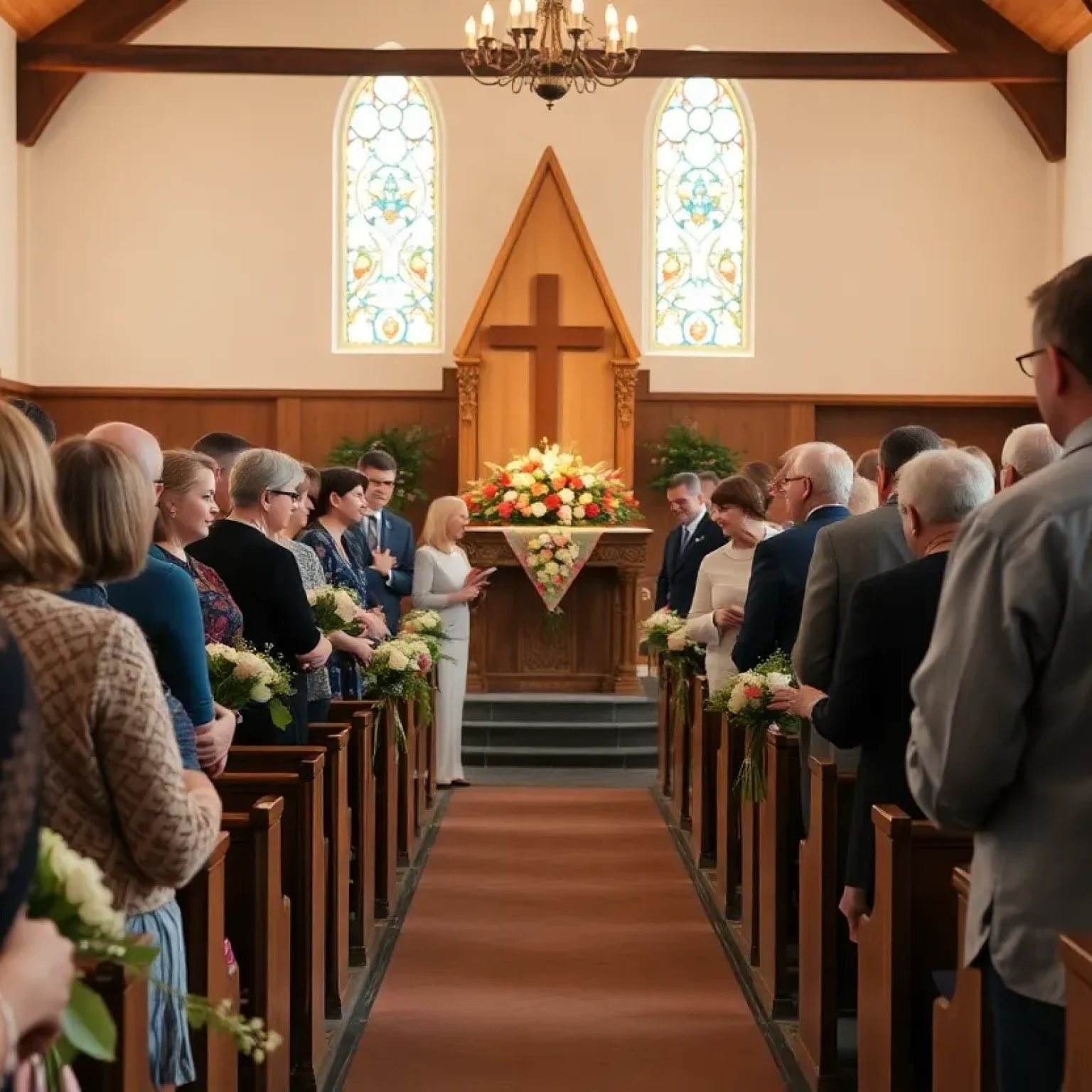 Family and friends gathered for a celebration of life ceremony