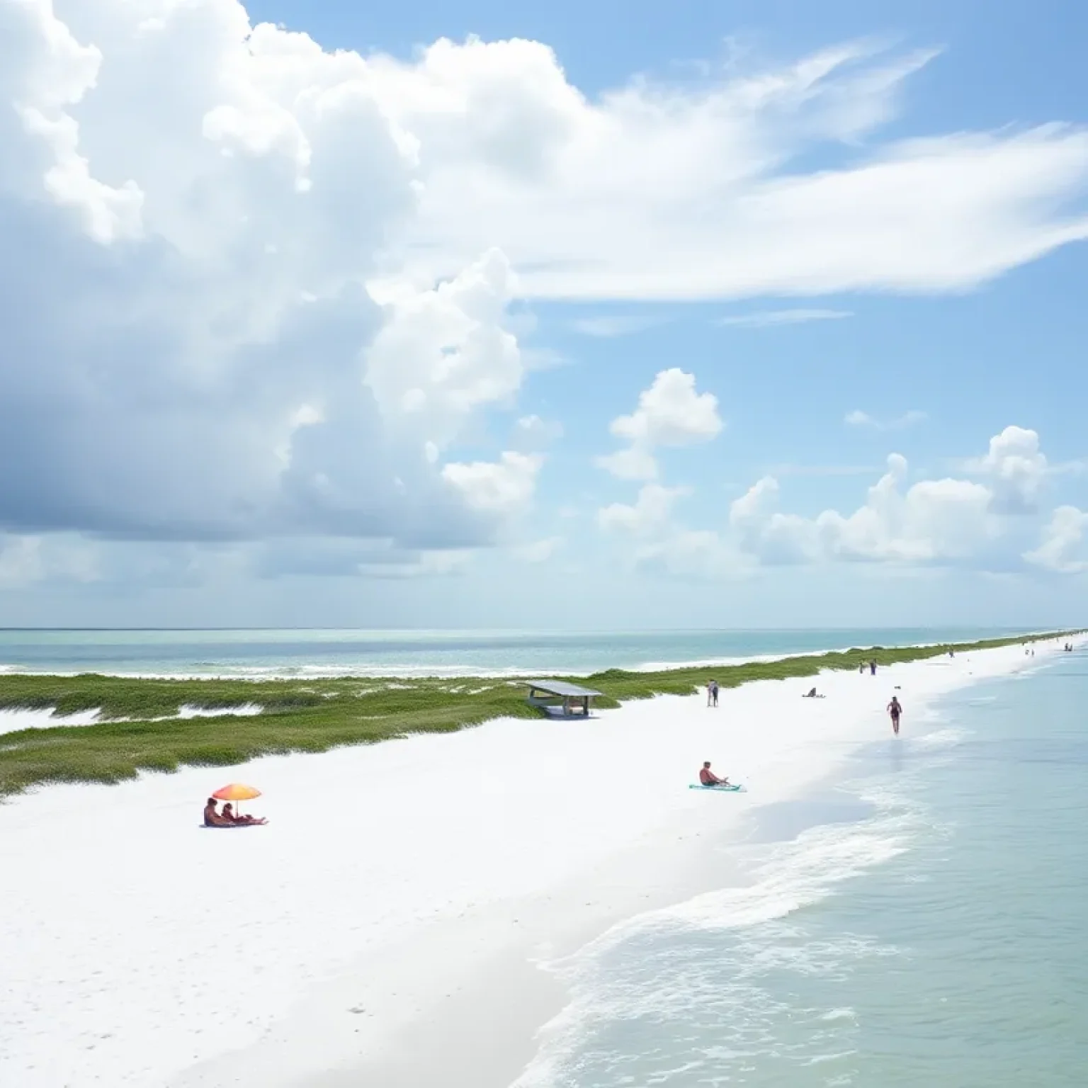 Central Florida beach scene during summer weather