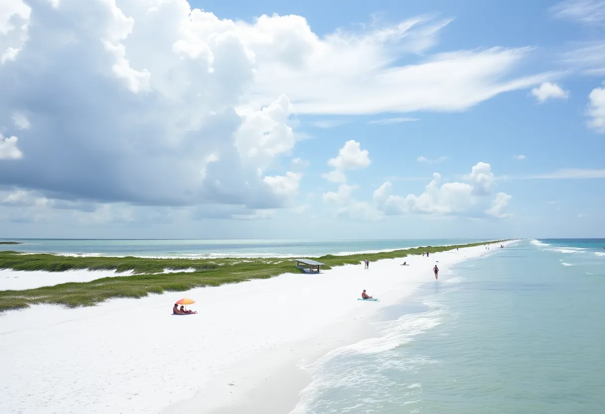 Central Florida beach scene during summer weather