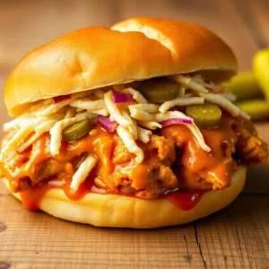 Chick-fil-A Creamy BBQ Chicken Sandwich with slaw and pickles
