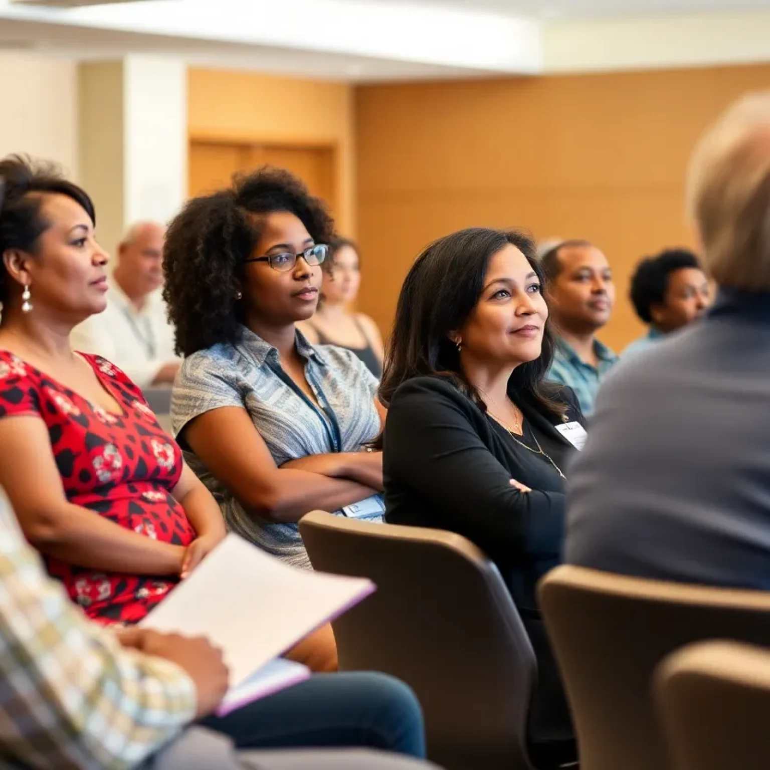 Floridians participating in a town hall meeting about affordability