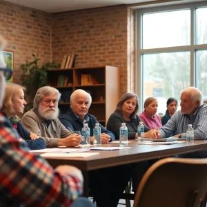 Residents voicing concerns at a community meeting about a proposed tasting room in Oakleaf neighborhood.