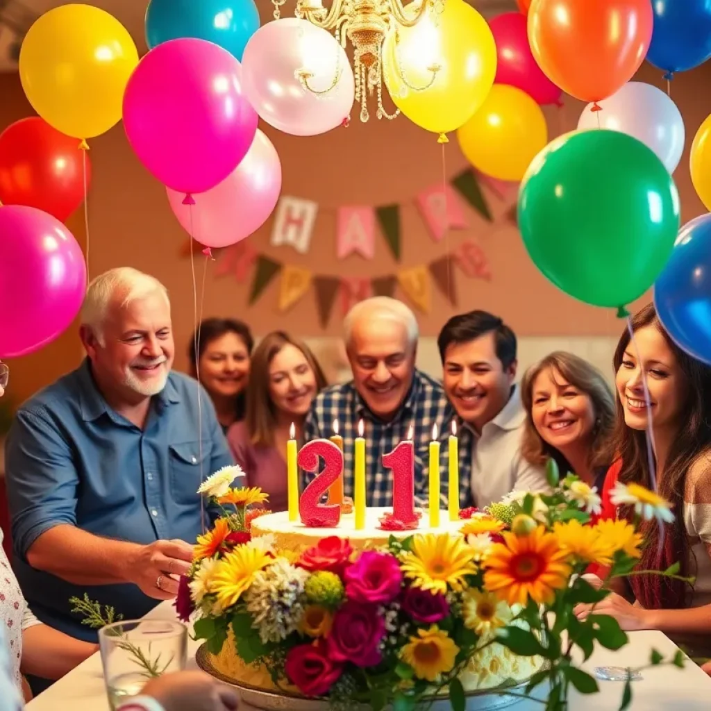 Dr. Hester Petty celebrating her 100th birthday with family and friends