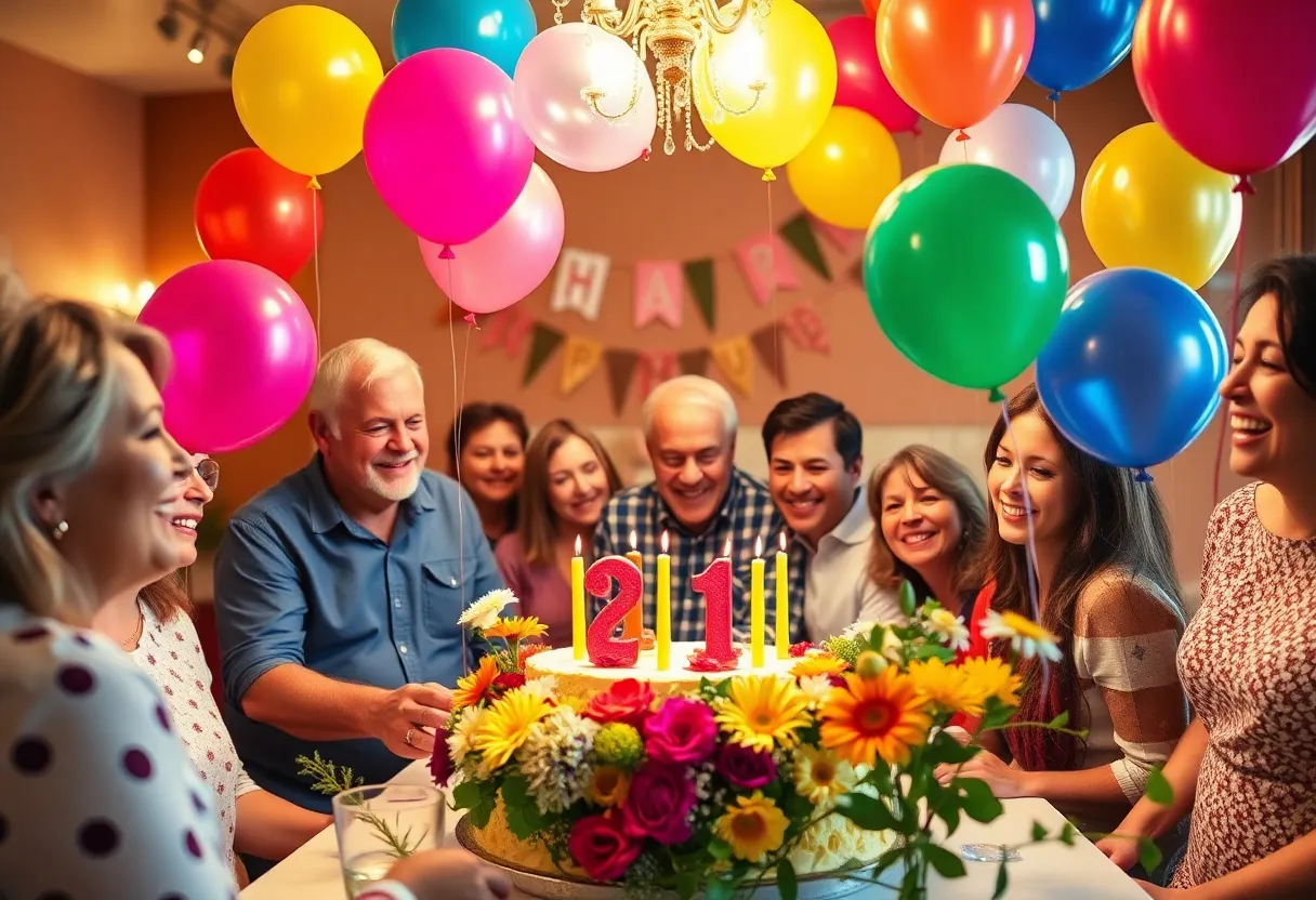 Dr. Hester Petty celebrating her 100th birthday with family and friends