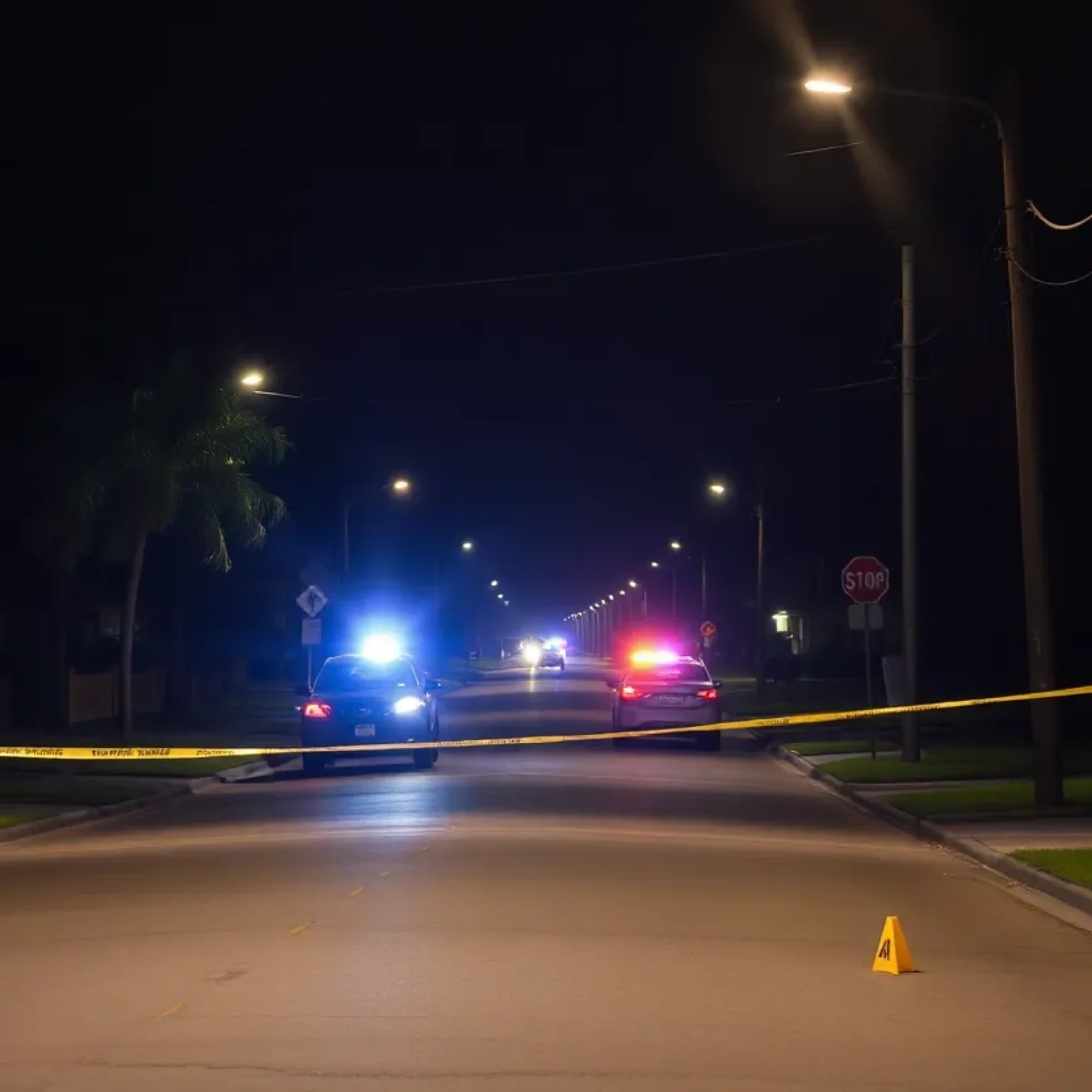 Police investigating a shooting scene in Jacksonville