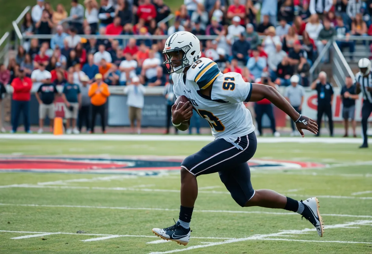 Cornerback displaying defensive skills during a football game