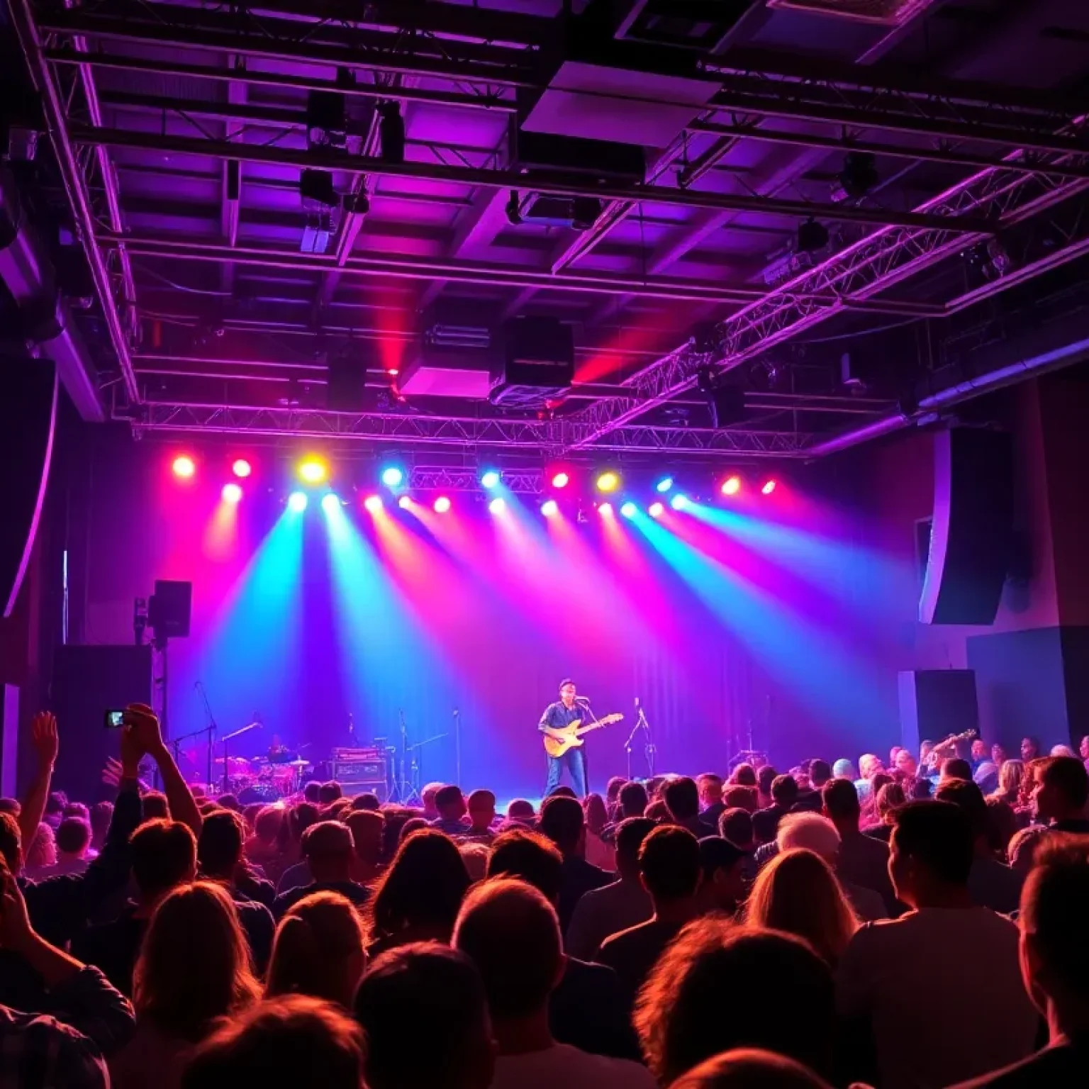 Interior view of FIVE live music venue in Jacksonville during a concert.