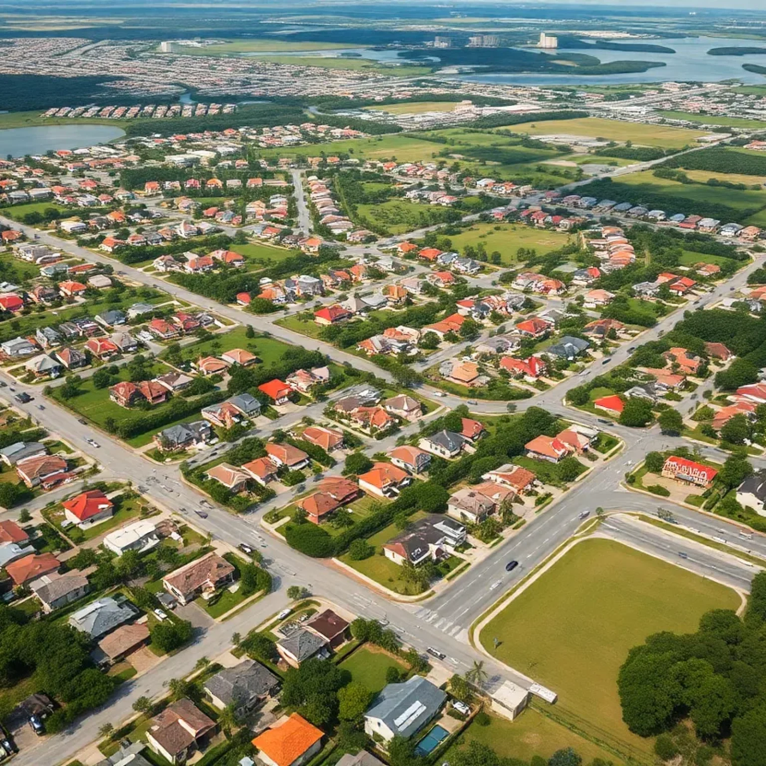 Aerial view of a new residential area in Florida showcasing urban development.